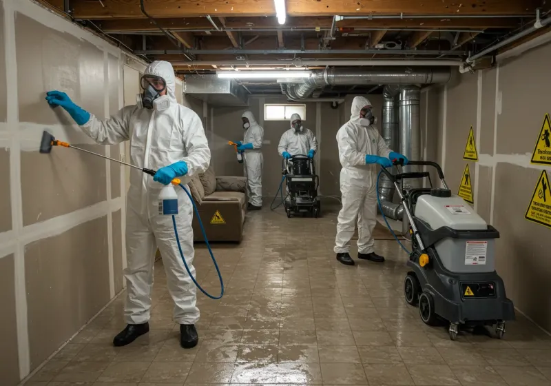 Basement Moisture Removal and Structural Drying process in Auburn, AL